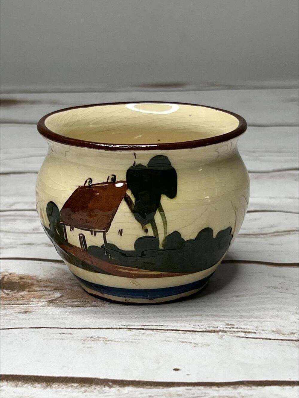 Vintage Watcombe Torquay English Pottery Small Barrel Shape Ceramic Pot